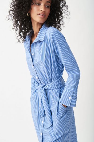 Joseph Ribkoff Blue/White Striped Blouse Dress Style 221202