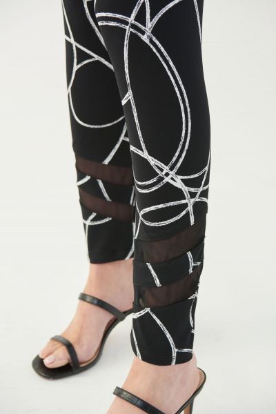 Joseph Ribkoff Black/Vanilla Circle Print Legging Style 221213 - Main Image