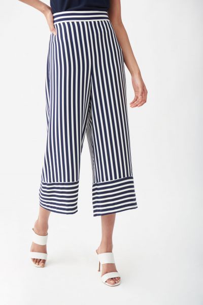Joseph Ribkoff Midnight Blue/Vanilla Striped Pant Style 221341