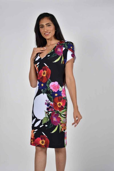Frank Lyman White/Fuchsia Dress Style 221342-FL