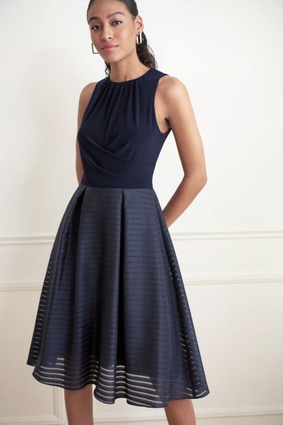 Joseph Ribkoff Midnight Blue Fit & Flare Dress Style 221354 - Main Image 