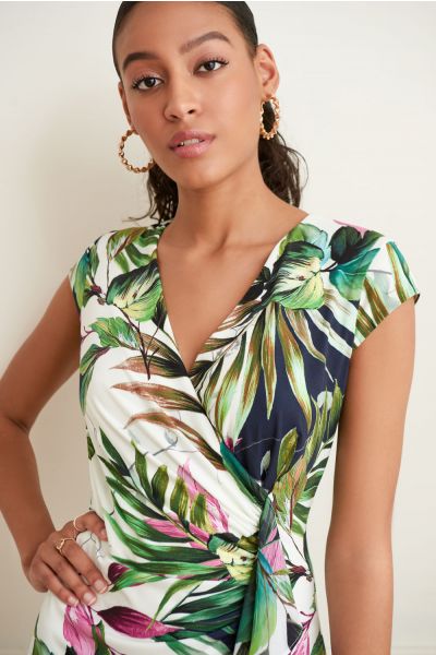 Joseph Ribkoff Tropical Wrap Dress Style 221355
