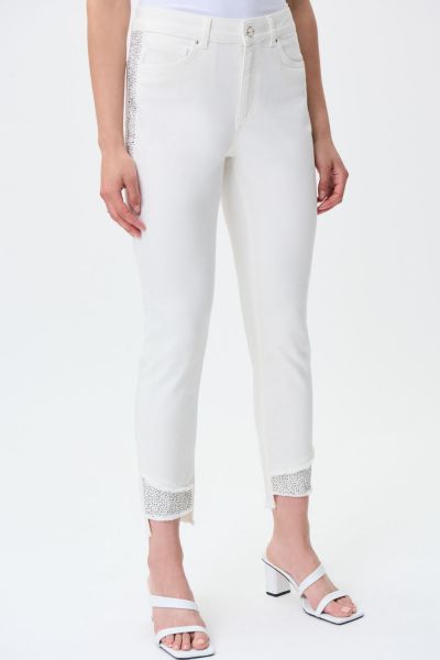 Joseph Ribkoff Cream Embellished Jeans Style 221944