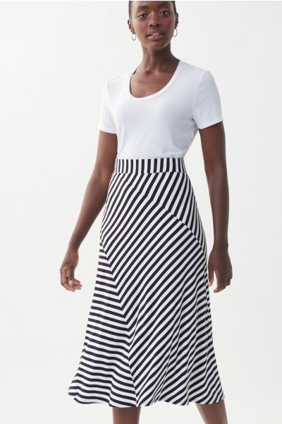 Joseph Ribkoff Black/White Stripped Skirt Style 222061