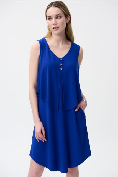 Joseph Ribkoff Royal Sleeveless Jersey Dress Style 222203-main