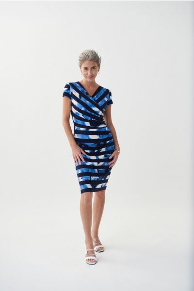 Joseph Ribkoff Vanilla/Multi Printed Jersey Dress Style 222277-main