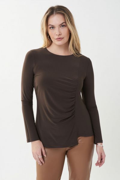 Joseph Ribkoff Mocha Ruched Front Top Style 223075 Style 223075