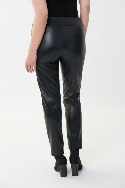 Joseph Ribkoff Black Faux Leather Pants Style 223196-main