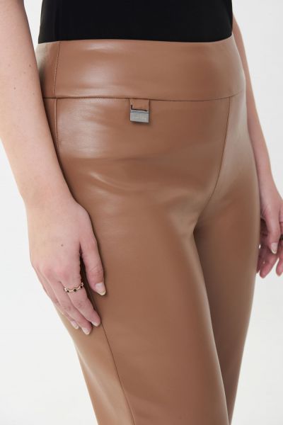 Joseph Ribkoff Nutmeg Faux Leather Pant Style 223196-main