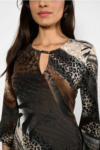 Frank Lyman Bronze/Beige Knit Dress Style 223277