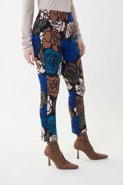 Joseph Ribkoff Black/Multi Floral Slim Leg Pants Style 223281