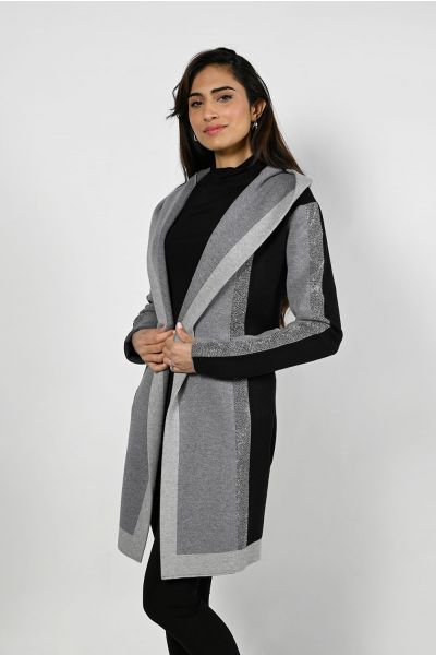 Frank Lyman Black/Grey Knit Cover-Up Style 223448U