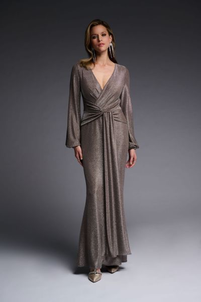 Joseph Ribkoff Taupe Wrap Dress Style 223711