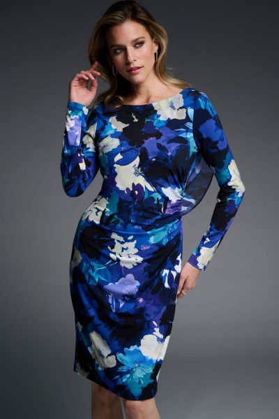 Joseph Ribkoff Black/Multi Floral Print Dress Style 223731-main