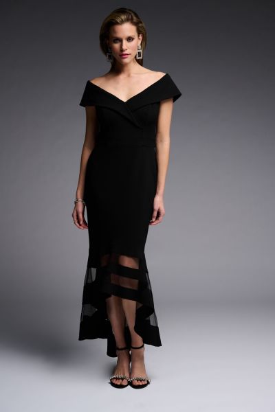 Joseph Ribkoff Black Sheer Panel Dress Style 223743