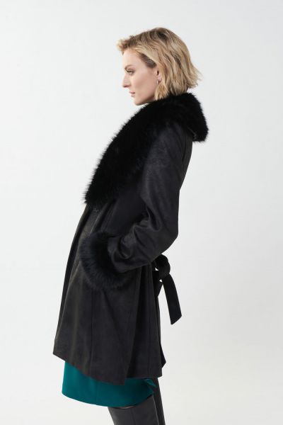 Joseph Ribkoff Black Faux Coat Style 223918-main