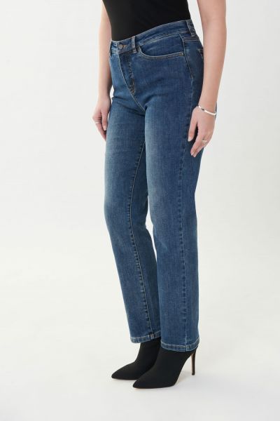 Joseph Ribkoff Denim Medium Blue Embellished Pocket Jeans Style 223927-main