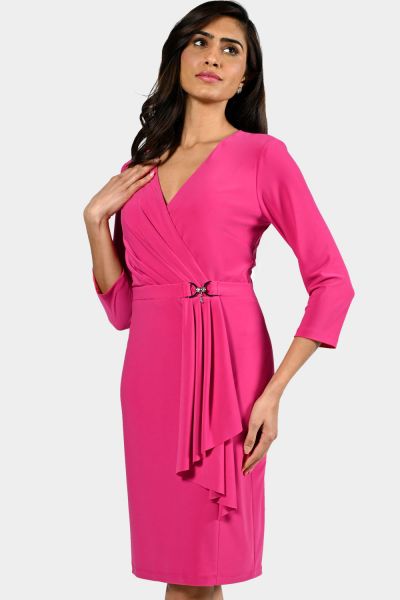 Frank Lyman Hot Pink Wrap Knit Dress Style 224061