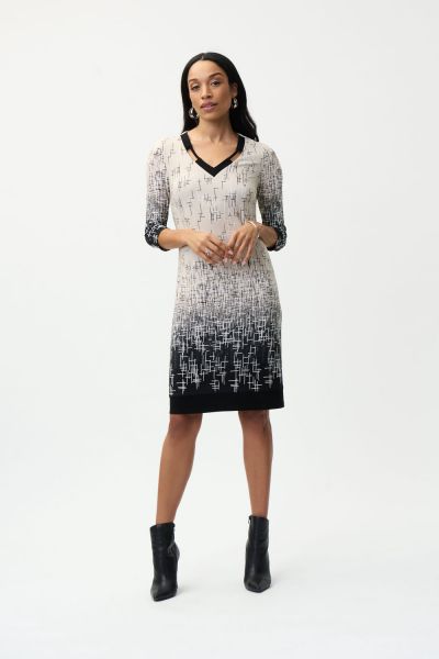 Joseph Ribkoff Black/Sand Dress Style 224088