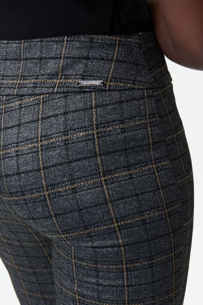 Joseph Ribkoff Grey/Multi Jacquard Knit Pants Style 224091