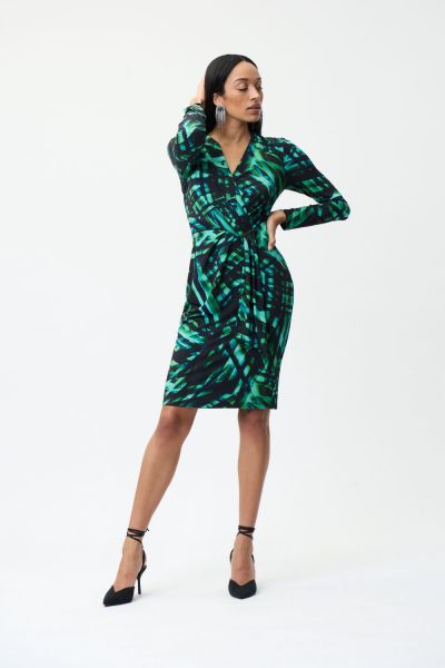 Joseph Ribkoff Black/Green Dress Style 224145