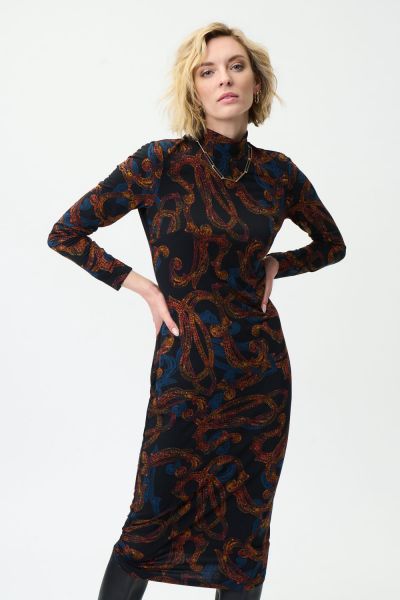 Joseph Ribkoff Black/Multi Dress Style 224186