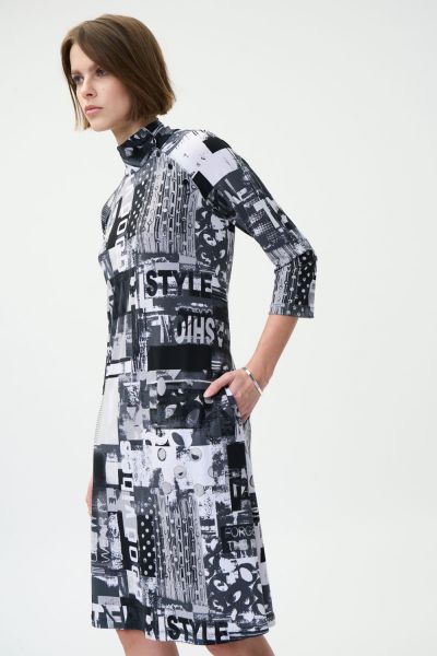 Joseph Ribkoff Black/Multi Dress Style 224225