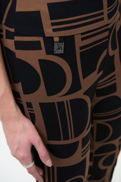 Joseph Ribkoff Nutmeg/Black Abstract Print Pants Style 224246
