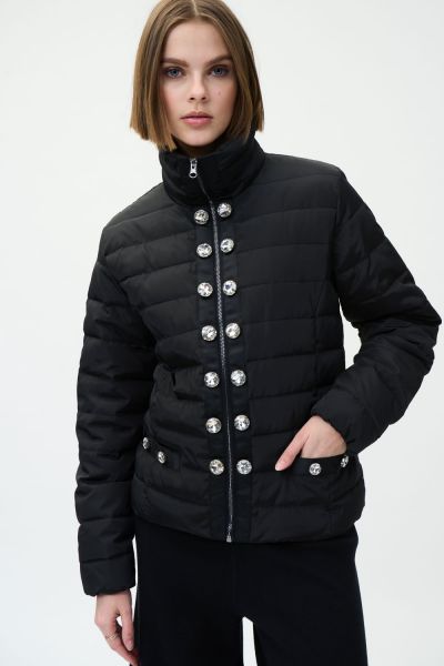 Joseph Ribkoff Black Puffy Coat Style 224908
