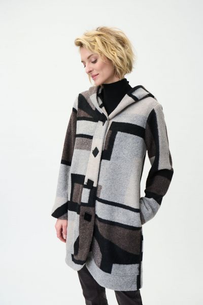 Joseph Ribkoff Black/Multi Woven Coat Style 224920