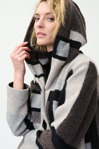 Joseph Ribkoff Black/Multi Woven Coat Style 224920