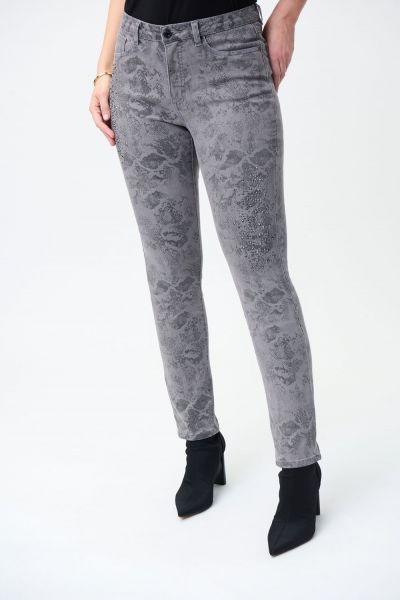 Joseph Ribkoff Grey Denim Jean Pants Style 224925