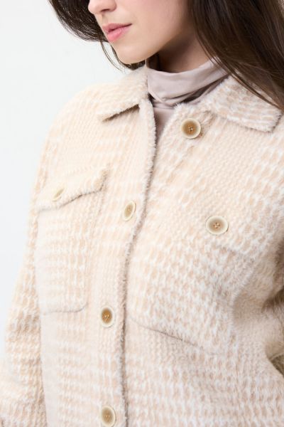 Joseph Ribkoff Vanilla/Camel Knit Jacket Style 224938