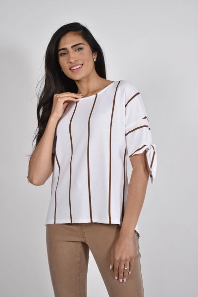 Frank Lyman Off-White/Brown Top Style 226440