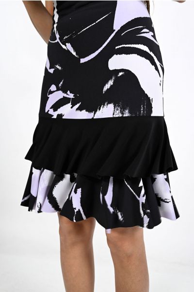 Frank Lyman Black/Lavender Knit Dress Style 226469