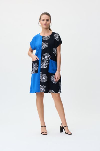 Joseph Ribkoff Midnight Blue/Multi Dress Style 231038