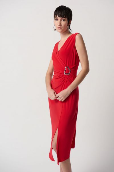 Joseph Ribkoff Magma Red Dress Style 231052