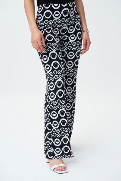 Joseph Ribkoff Black/Vanilla Geometric Print Pants Style 231091