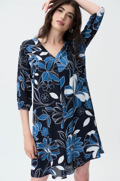 Joseph Ribkoff Midnight Blue/Multi Dress Style 231099