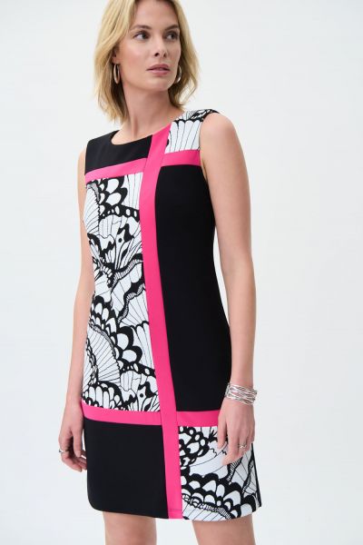 Joseph Ribkoff Black/Multi Sleeveless Dress Style 231133