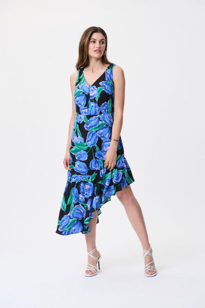 Joseph Ribkoff Black/Multi Sleeveless Dress Style 231185