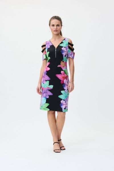 Joseph Ribkoff Black/Multi Dress Style 231226