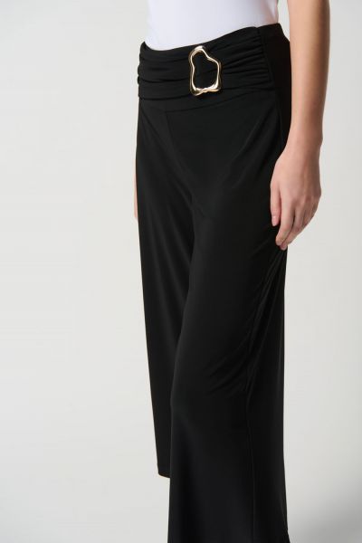 Joseph Ribkoff Black Solid Silky Knit Culotte Pants Style 231251