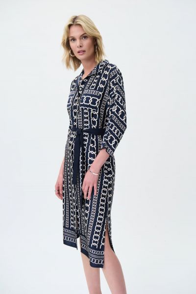 Joseph Ribkoff Midnight Blue/Multi Dress Style 231288