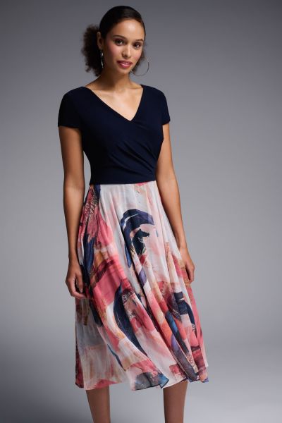 Joseph Ribkoff Midnight Blue/Multi Dress Style 231714