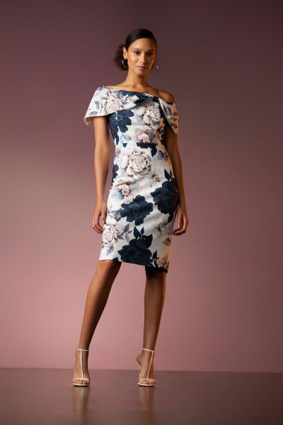 Joseph Ribkoff Vanilla/Multi Floral Print Dress Style 231745