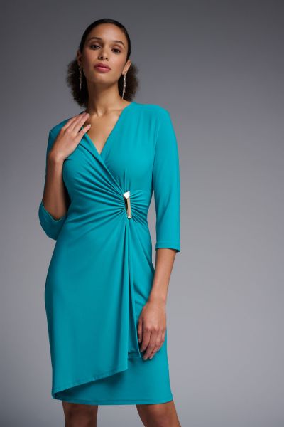 Joseph Rikboff Ocean Blue Wrap Dress Style 231767