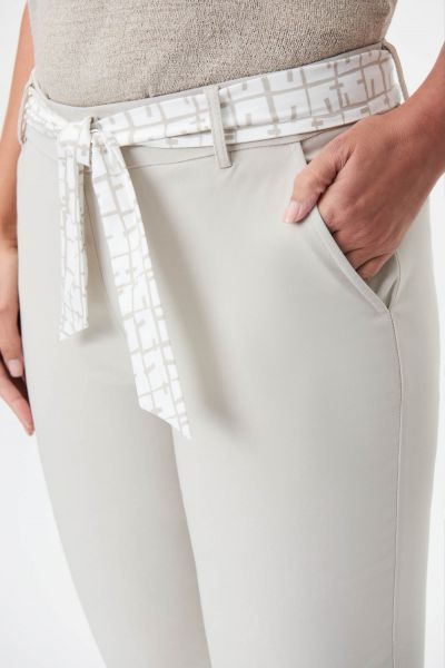 Joseph Ribkoff Moonstone/Multi Cropped Pants With Belt and Sash Style 232021