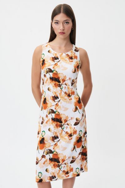 Joseph Ribkoff Vanilla/Multi Floral print Dress Style 232064