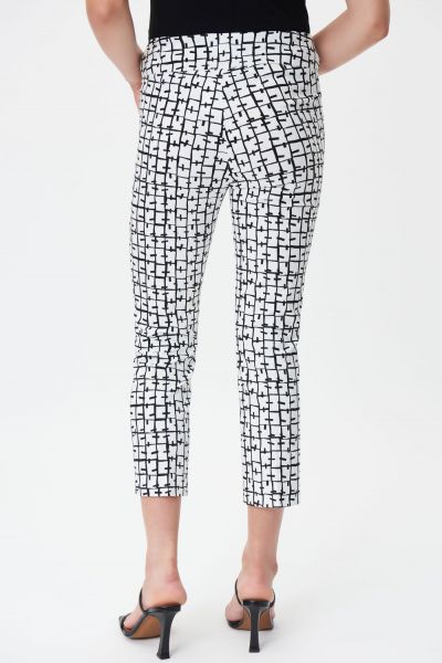 Joseph Ribkoff Vanilla/Black Geometric Print Cropped Pants Style 232261